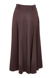 Product shot of the Sparking Joy Ponte Panelled Maxi Skirt in colour Chocolate, from the back