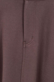 Product shot of the Sparking Joy Ponte Panelled Maxi Skirt in colour Chocolate, detail
