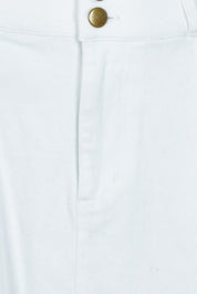 Product shot of the Sparking Joy Denim Panelled Skirt in colour White (White), detail