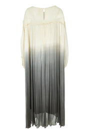 Product shot of the First Love Gathered Ombre Dress in colour Earthombre, from the back