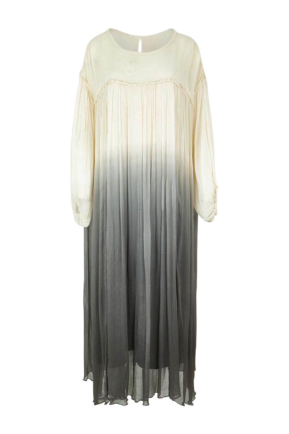 Product shot of the First Love Gathered Ombre Dress in colour Earthombre, from the front