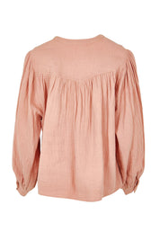 Product shot of the Afternoon Delight Cotton Blouse in colour Dust (Pink), from the back