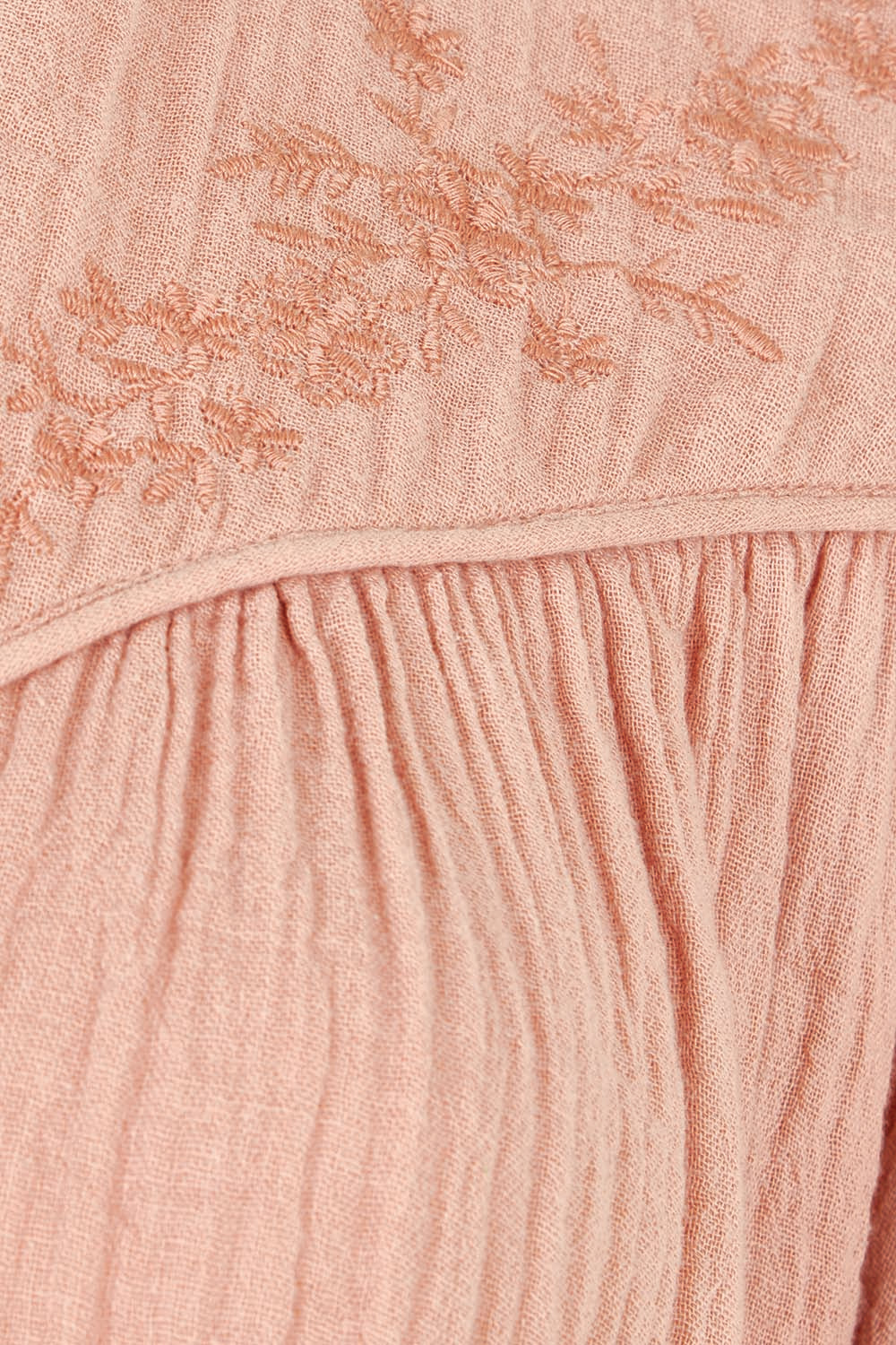Product shot of the Afternoon Delight Cotton Blouse in colour Dust (Pink), detail