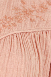 Product shot of the Afternoon Delight Cotton Blouse in colour Dust (Pink), detail