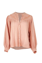 Product shot of the Afternoon Delight Cotton Blouse in colour Dust (Pink), from the front