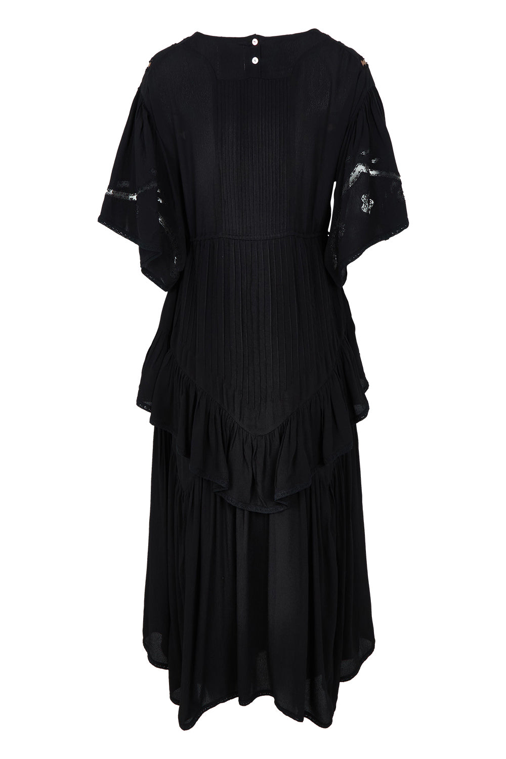 Product shot of the Eternal Grace Layered Dress in colour Black (Black), from the back