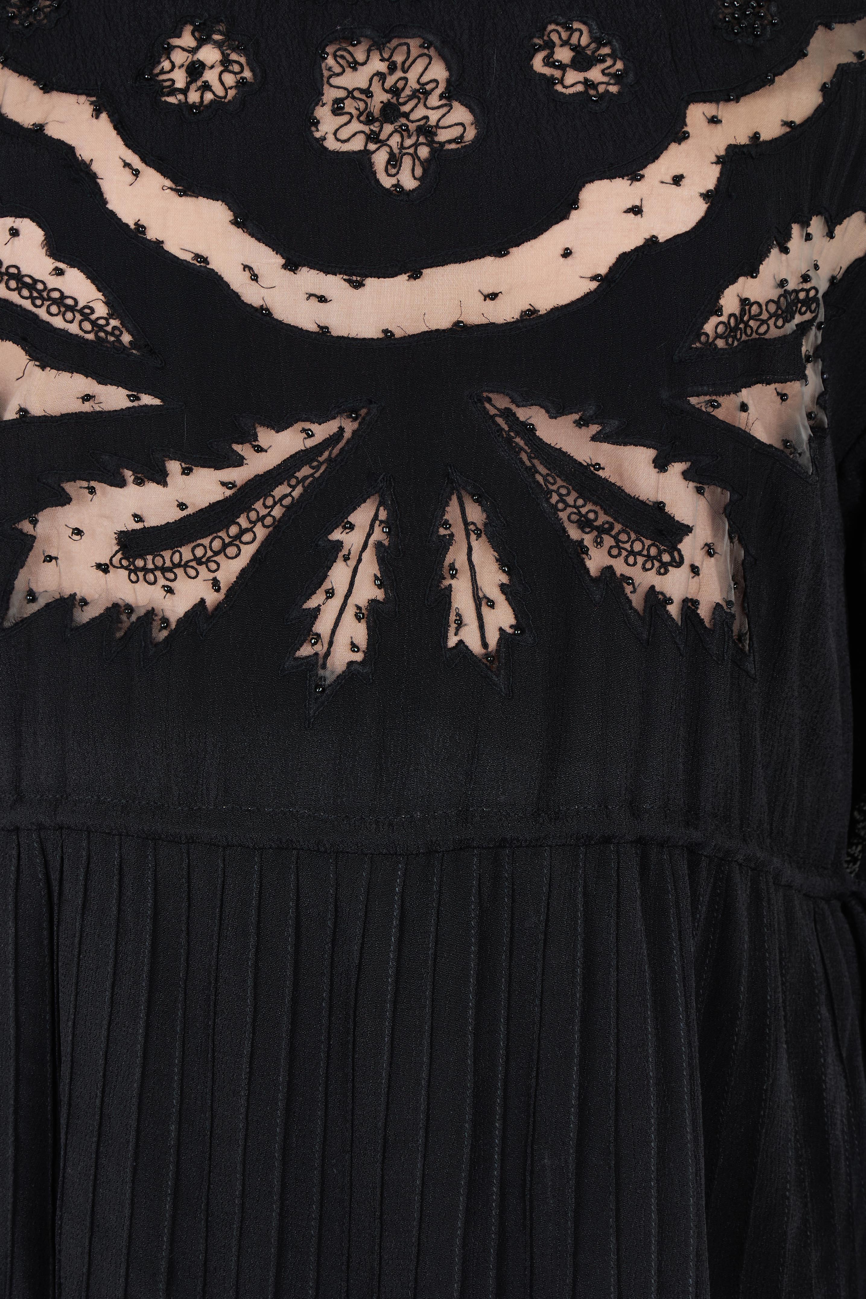 Product shot of the Eternal Grace Layered Dress in colour Black (Black), detail