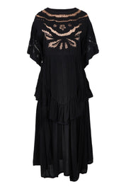 Product shot of the Eternal Grace Layered Dress in colour Black (Black), from the front