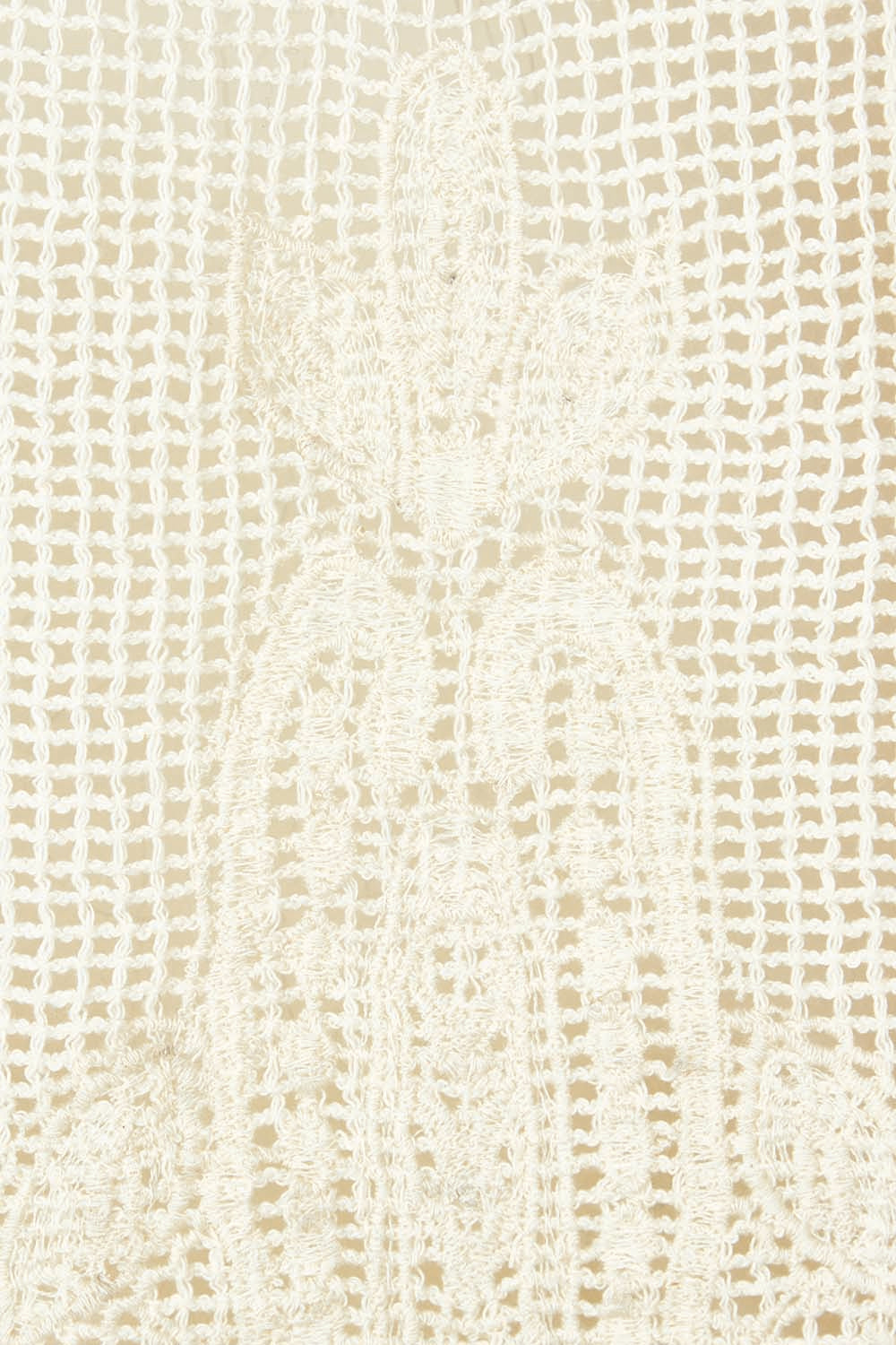 Product shot of the Sweet Escape Embroidered Cotton Mesh Shirt in colour Cream, detail