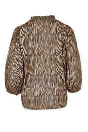Product shot of the Wild Side Cotton Blouse in colour Zebra (Black), from the back