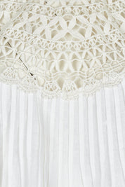 Product shot of the High Tea With Me Cotton Blouse in colour White (White), detail