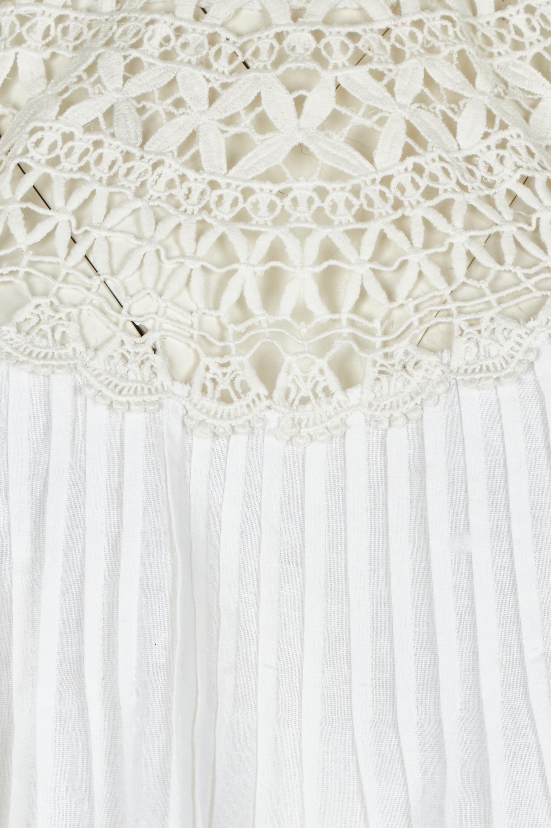 Product shot of the High Tea With Me Cotton Blouse in colour White (White), detail