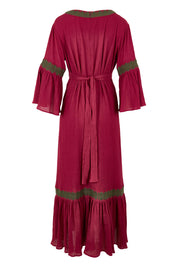 Product shot of the Perfect As You Are Long Sleeve Maxi Dress in colour Plum (Purple), from the back