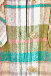 Product shot of the Through The Trees Jacket in colour Check, detail