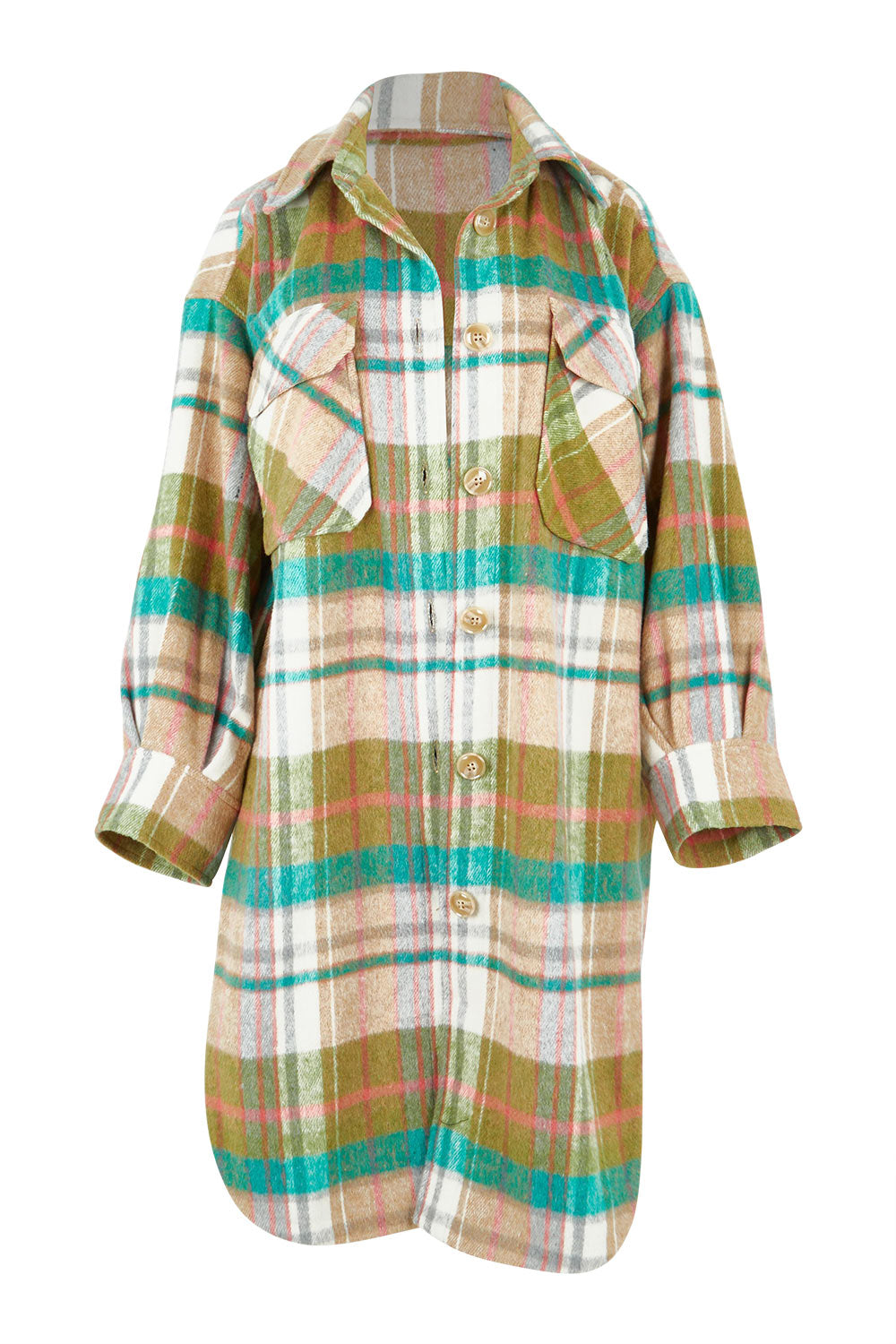 Product shot of the Through The Trees Jacket in colour Check, from the front