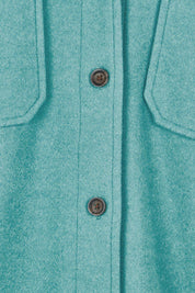 Product shot of the Through The Trees Jacket in colour Teal (Blue), detail