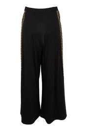 Product shot of the Follow My Lead Side Stripe Pants in colour Black (Black), from the back