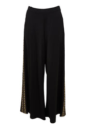 Product shot of the Follow My Lead Side Stripe Pants in colour Black (Black), from the front