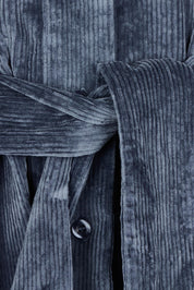 Product shot of the High Impact Cord Dress in colour Blue (Blue), detail