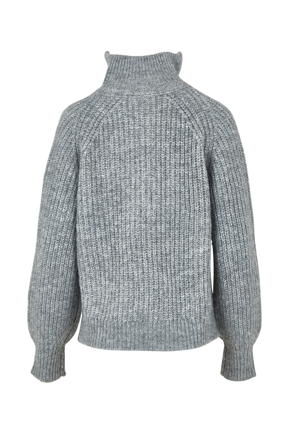 Product shot of the Always Yours Half Zip Sweater in colour Stormgrey (Grey), from the back
