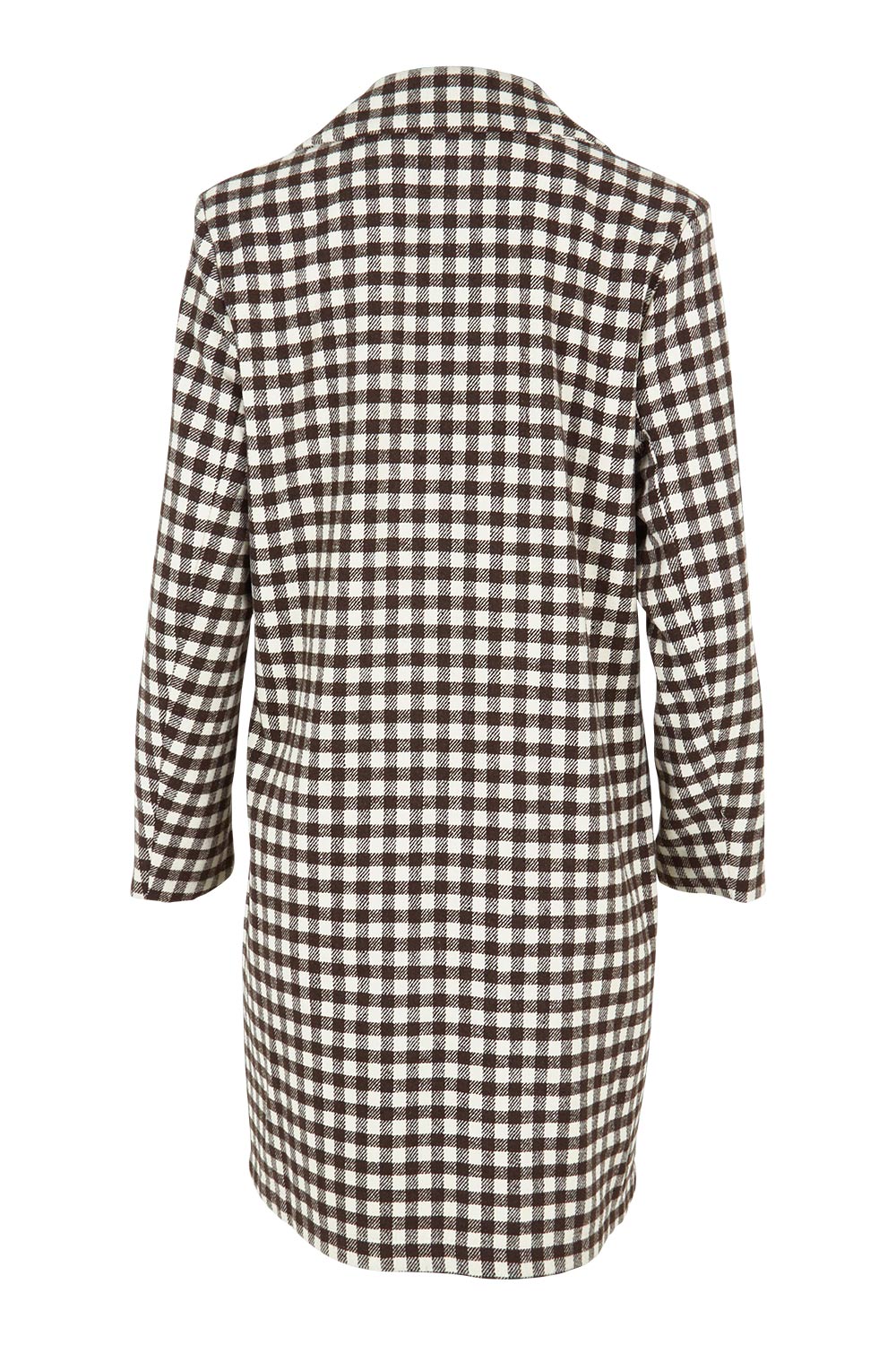 Product shot of the Checked In Overcoat in colour Chocheck, from the back
