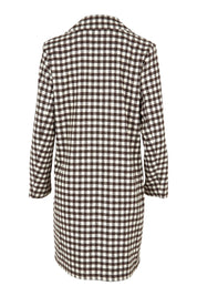 Product shot of the Checked In Overcoat in colour Chocheck, from the back