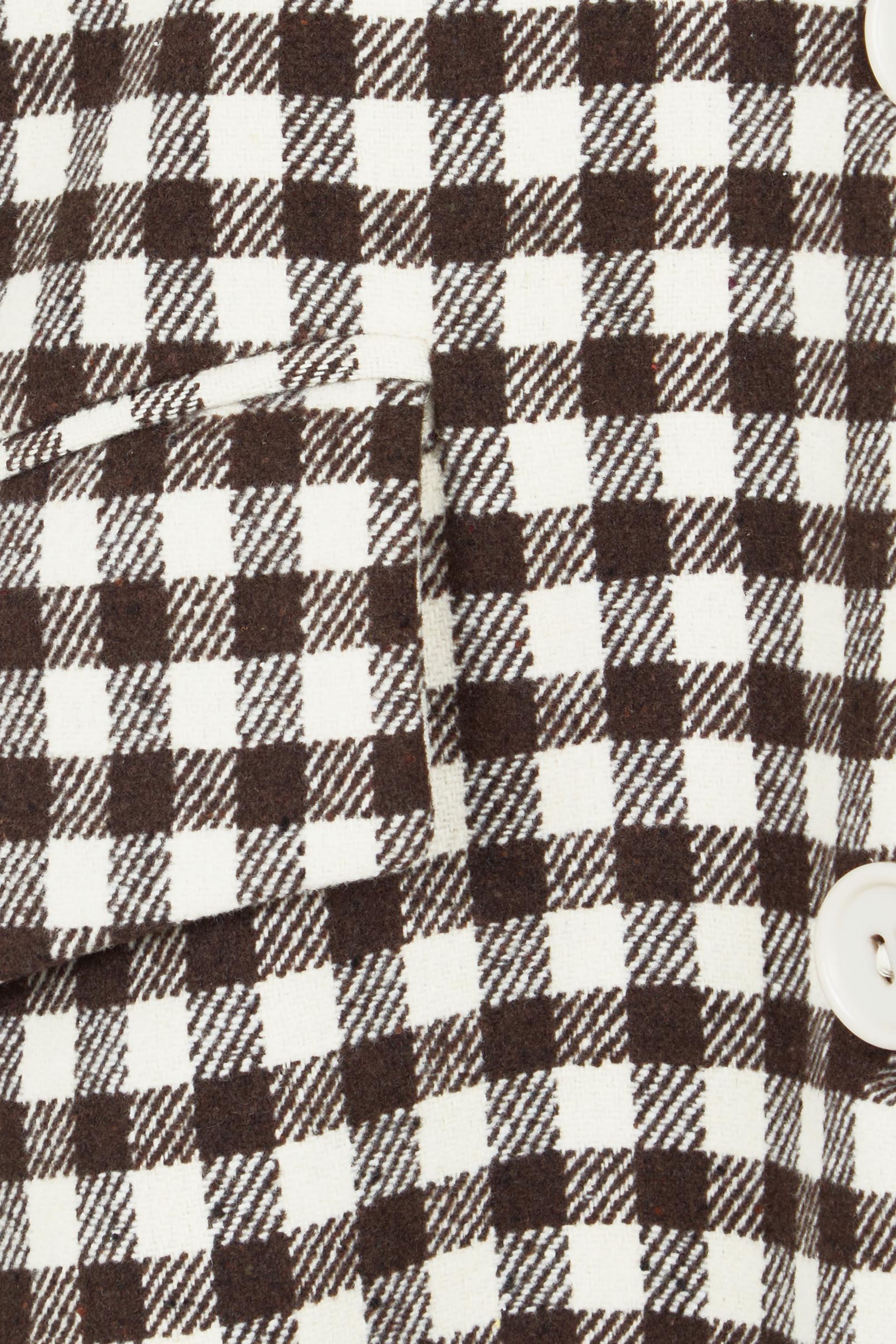 Product shot of the Checked In Overcoat in colour Chocheck, detail
