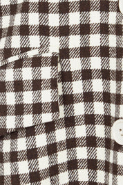 Product shot of the Checked In Overcoat in colour Chocheck, detail