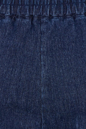 Product shot of the Walk This Way Wide Leg Jeans in colour Denim (Blue), detail