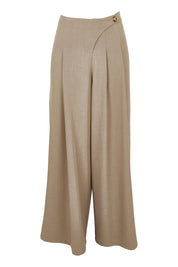 Product shot of the Always Ready Cross Front Wide Leg Pants in colour Rock, from the front