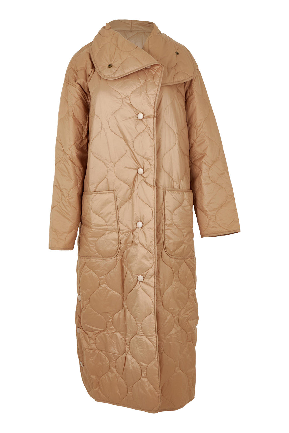 Preloved Heart Warming Oversized Quilted Jacket - Earth
