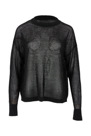 Product shot of the Evening Star Linen Blend Knit Jumper in colour Black (Black), from the front