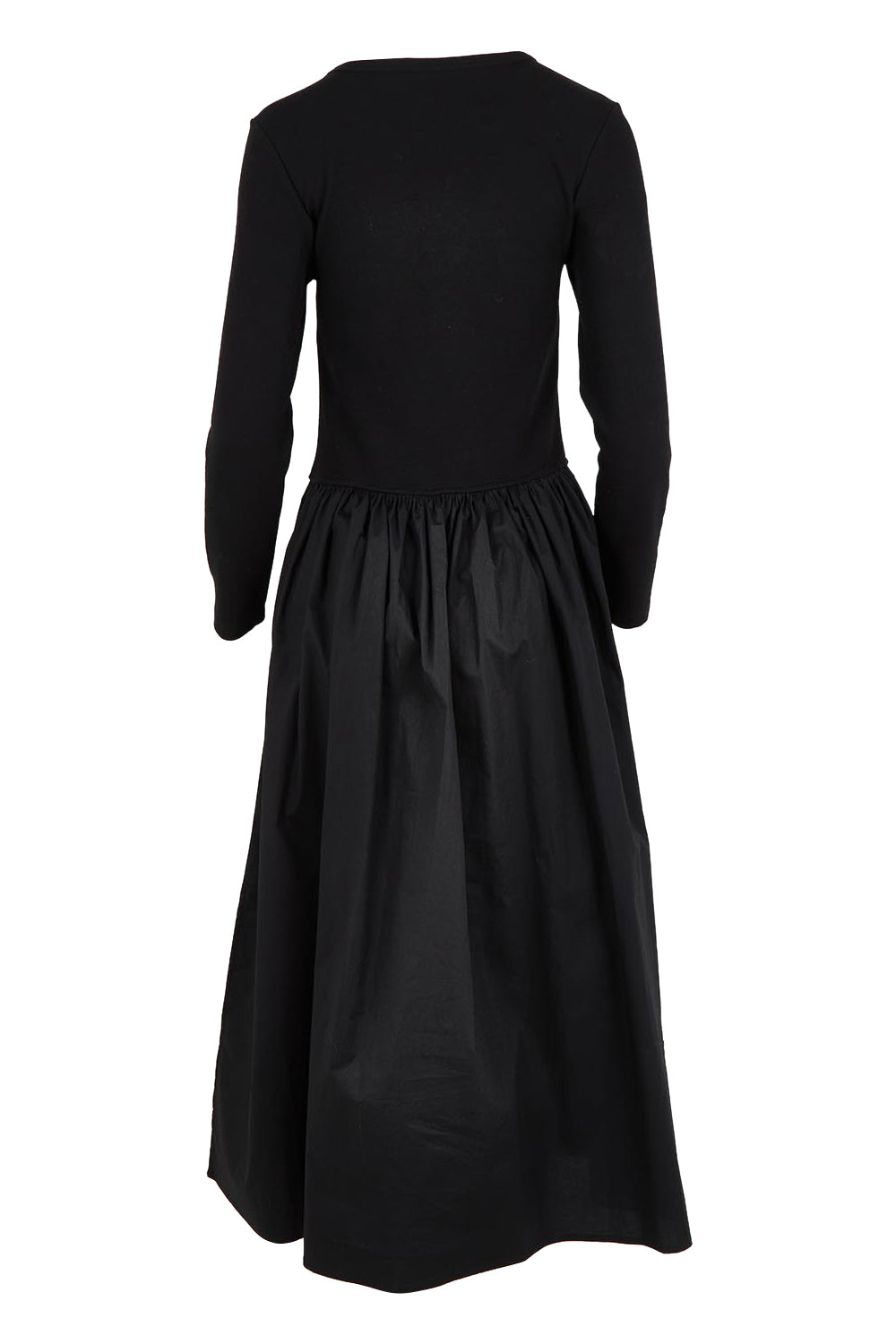 Product shot of the Sweet Intentions Long Sleeve V Neck Maxi Dress in colour Black (Black), from the back