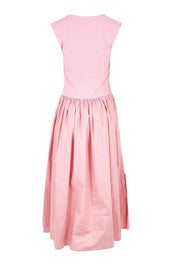 Product shot of the Sweet Intentions V Neck Maxi Dress – Petal in colour Petal, from the back