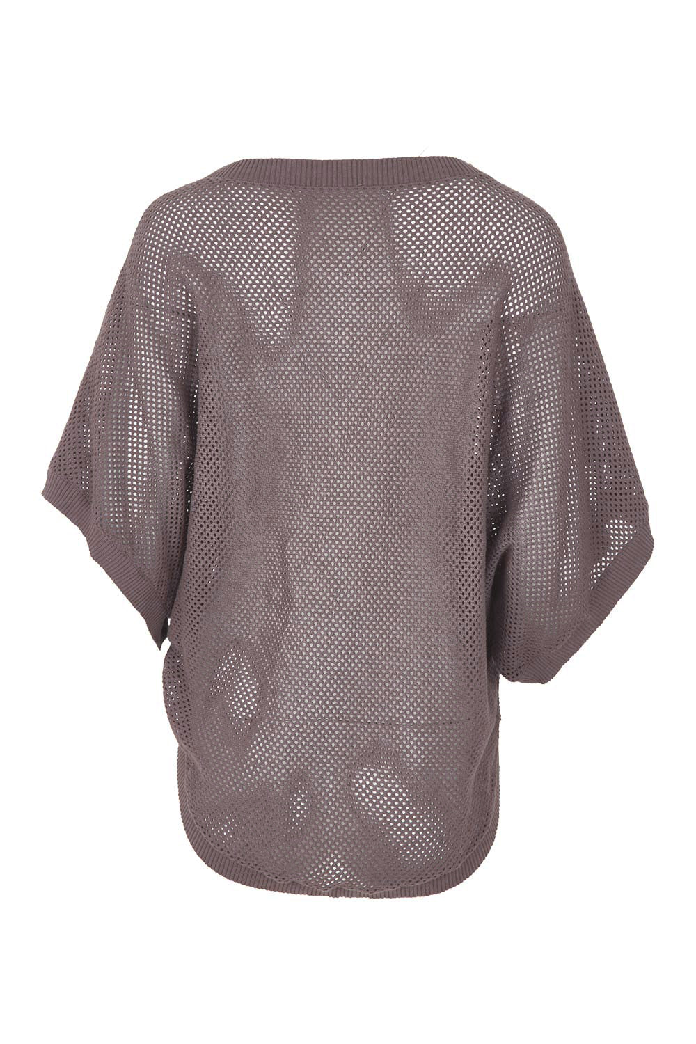 Product shot of the Summer Ready Cotton Throw Sweater – Pecan in colour Pecan, from the back