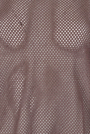 Product shot of the Summer Ready Cotton Throw Sweater – Pecan in colour Pecan, showing detail