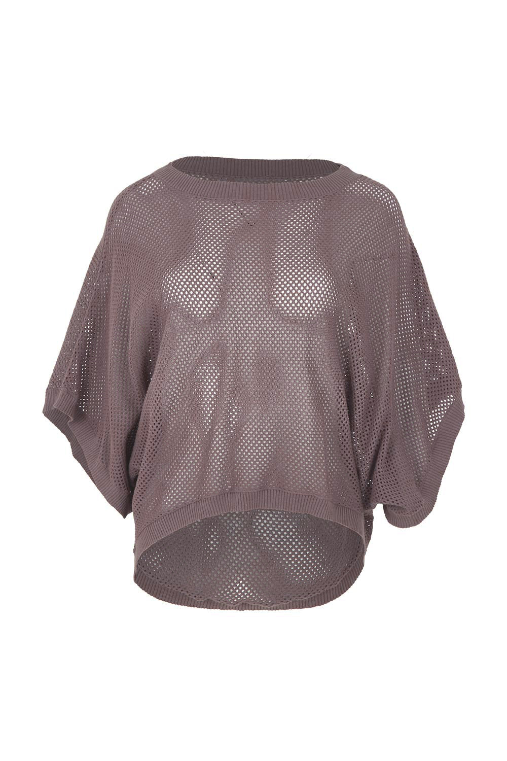 Product shot of the Summer Ready Cotton Throw Sweater – Pecan in colour Pecan, from the front