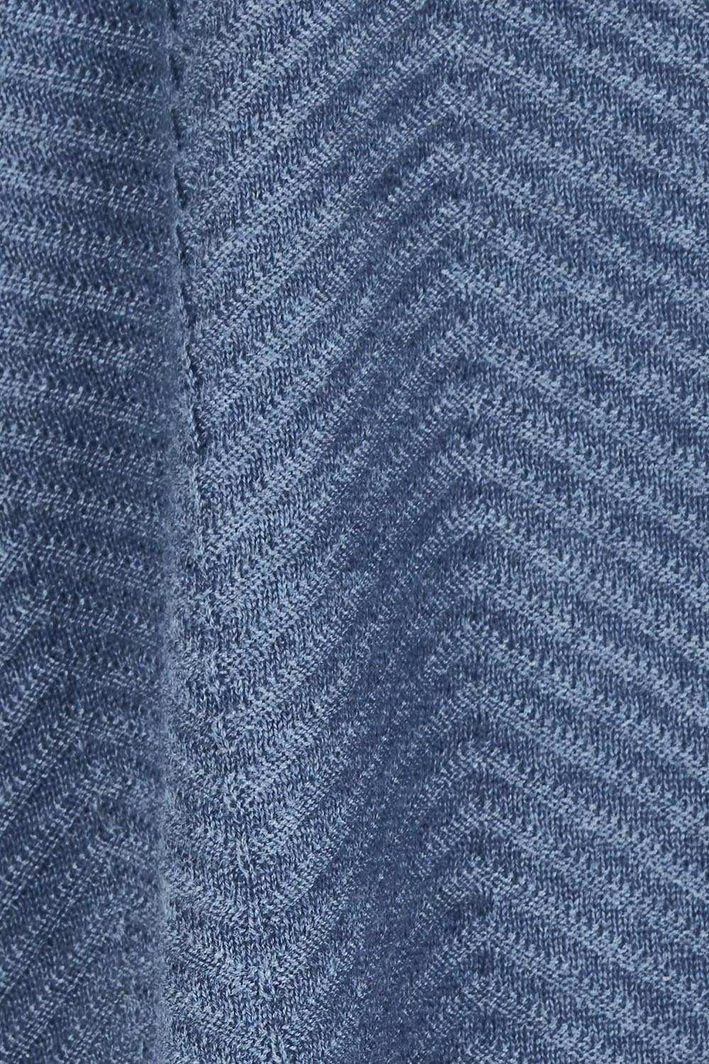 Product shot of the Easy Does It Knit Top in colour Denim (Blue), detail