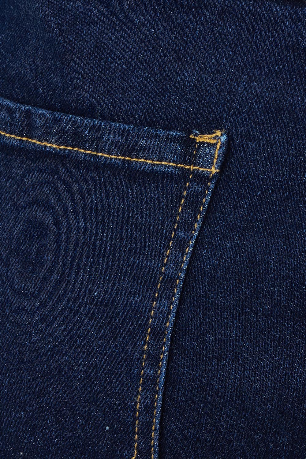 Product shot of the Easy As Pull On Long Shorts in colour Denim (Blue), detail