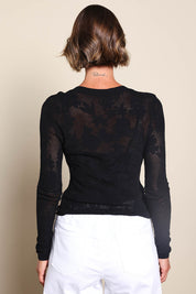 Love Layer Long Sleeve Knit Top - Black