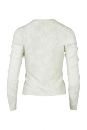 Product shot of the Love Layer Long Sleeve Knit Top in colour Milk, from the back