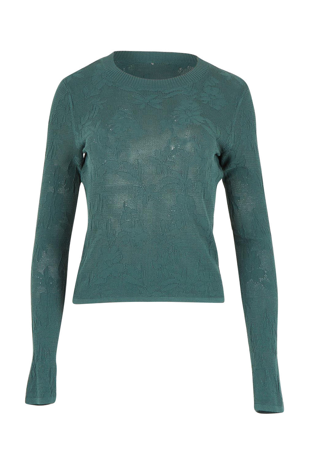 Product shot of the Love Layer Long Sleeve Knit Top in colour Sage (Green), from the front