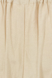 Product shot of the Summer Daze Linen Blend Pull On 3/4 Pant in colour Sand, detail