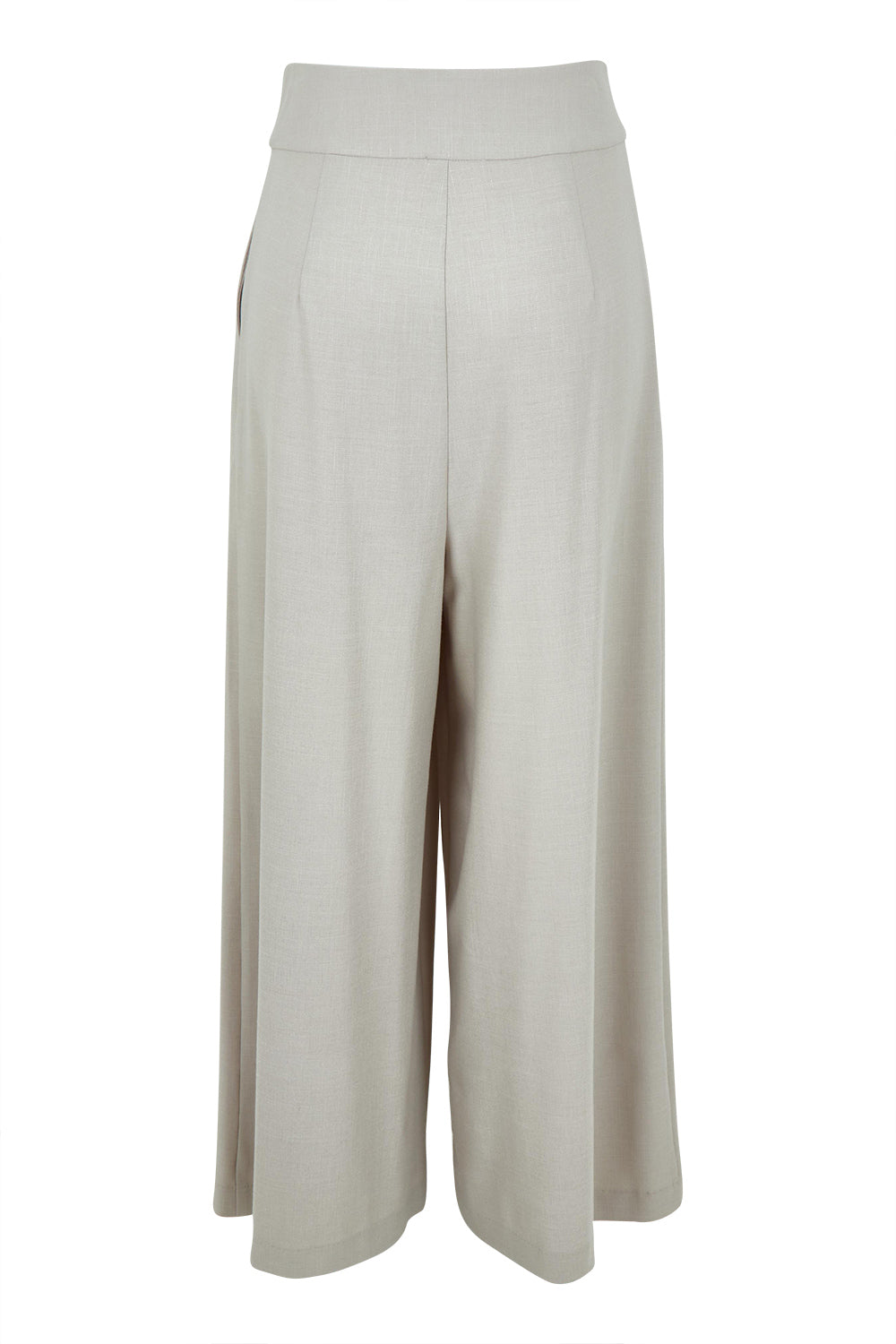 Product shot of the All The Feels High Waisted Wide Leg Pants in colour Rock, from the back