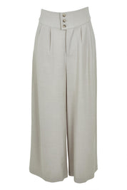 Product shot of the All The Feels High Waisted Wide Leg Pants in colour Rock, from the front