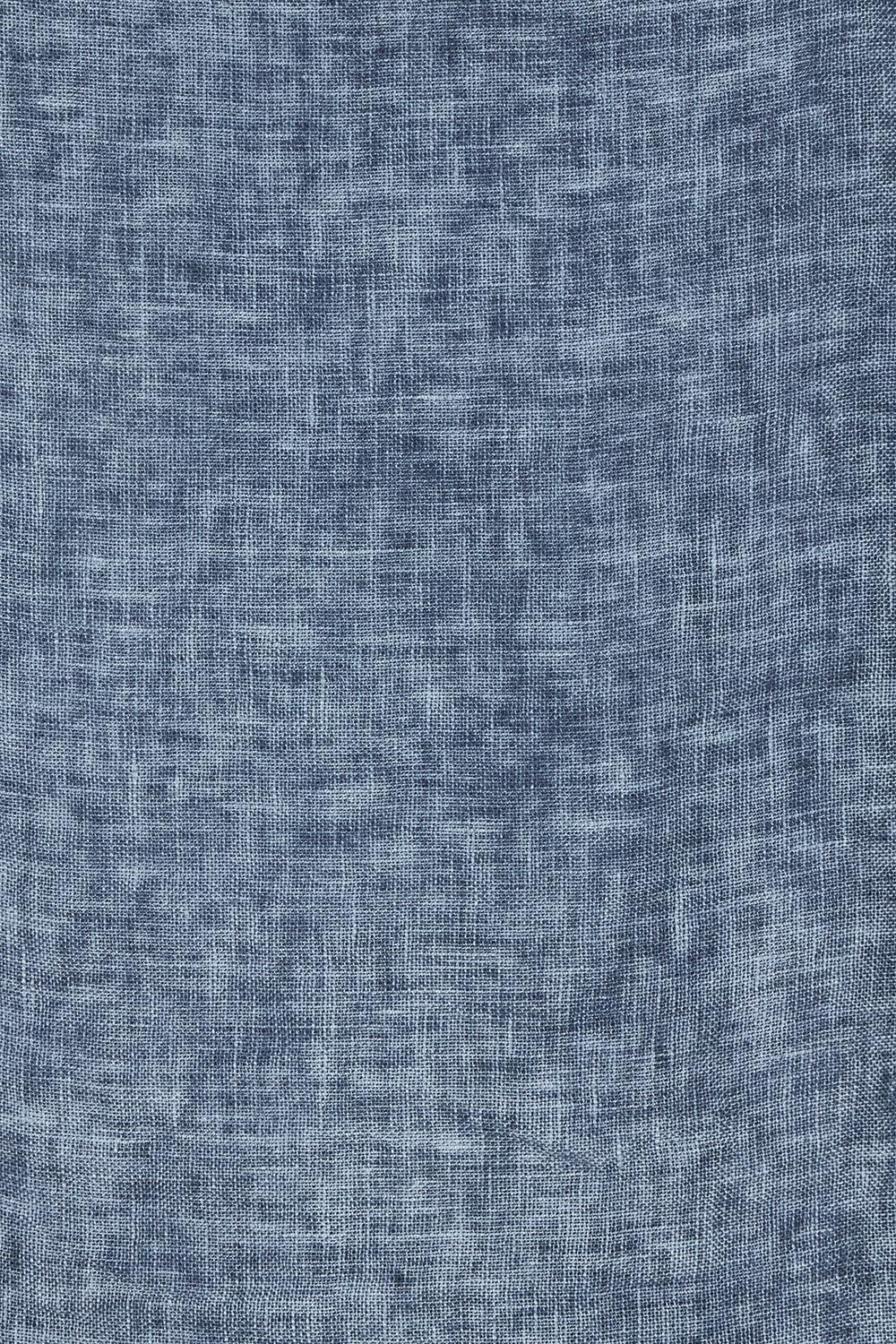 Product shot of the Layers Of Love Linen Overlay Top in colour Denim (Blue), detail