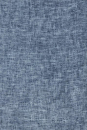 Product shot of the Layers Of Love Linen Overlay Top in colour Denim (Blue), detail