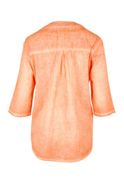 Product shot of the Cool Ease Embroidered Cotton Shirt in colour Apricot, from the back
