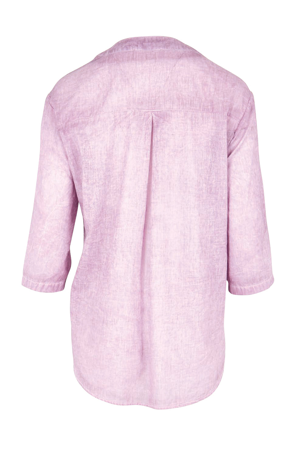 Product shot of the Cool Ease Embroidered Cotton Shirt – Grape in colour Grape, from the back