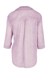Product shot of the Cool Ease Embroidered Cotton Shirt – Grape in colour Grape, from the back